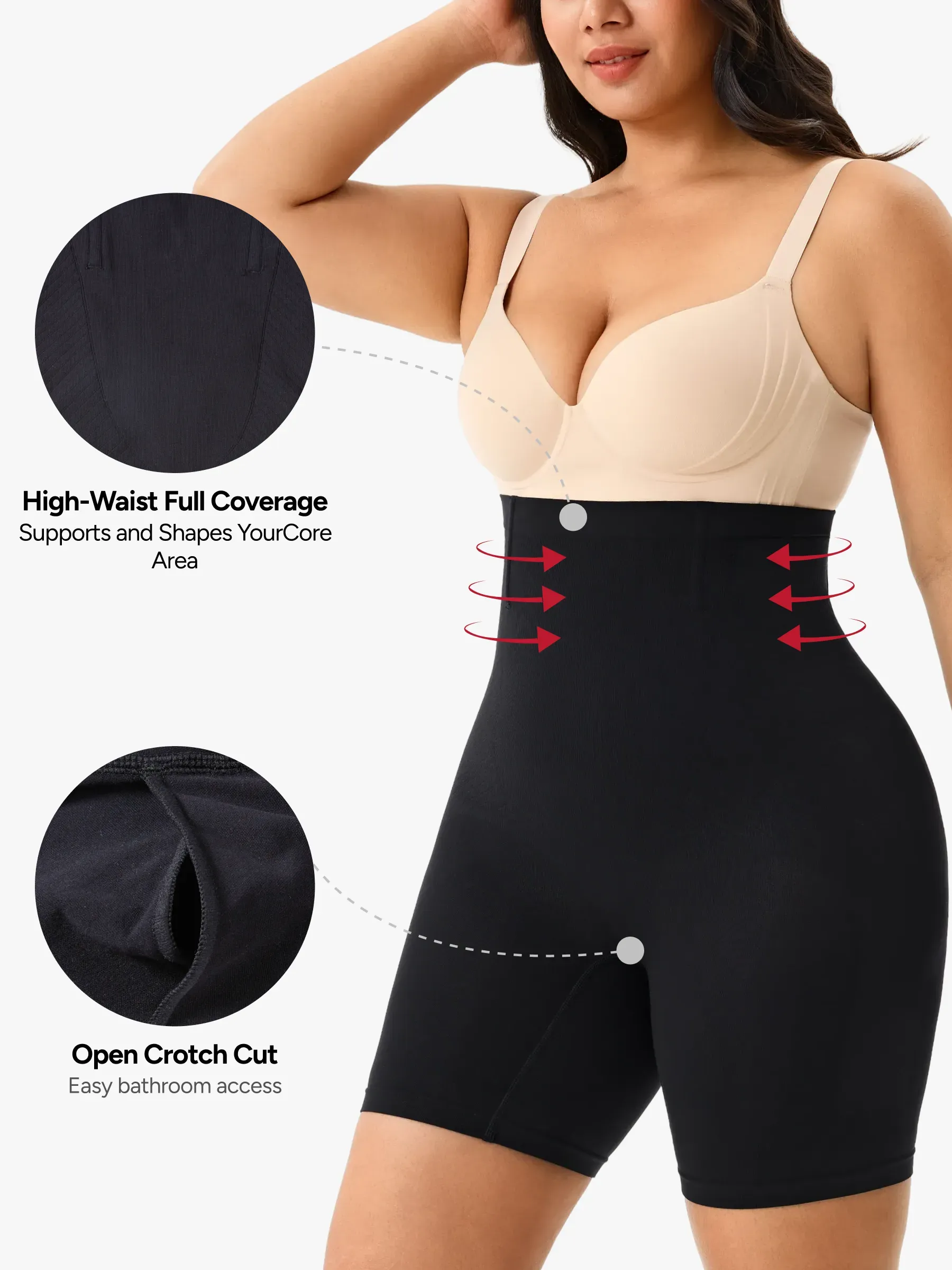 Women Seamless Tummy Control Panty High Waist Steel Bone Shaping Short