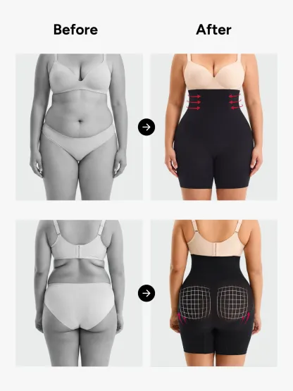 Women Seamless Tummy Control Panty High Waist Steel Bone Shaping Short