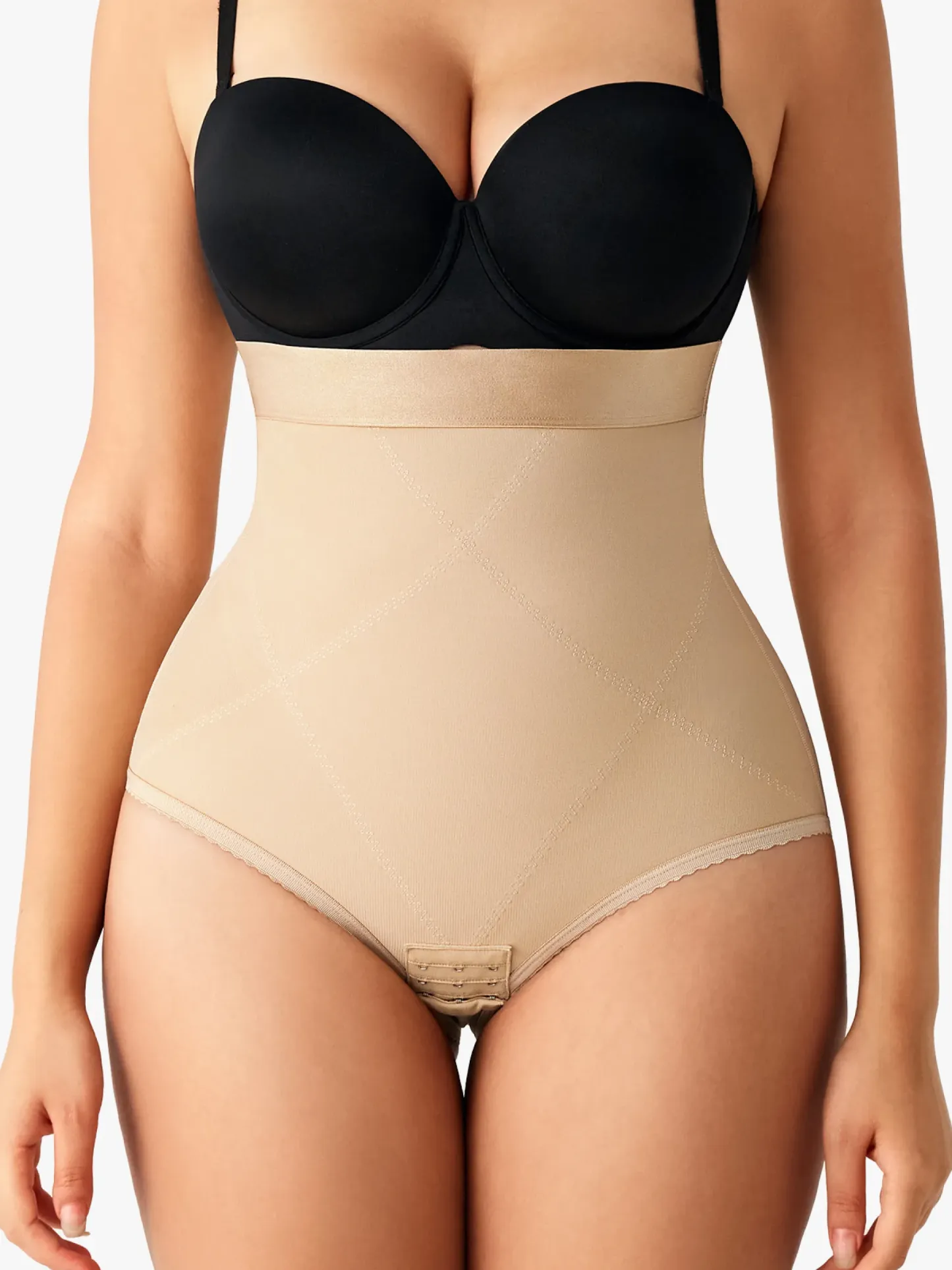 Women High Waist Postpartum Firm Control Panty with Open Crotch