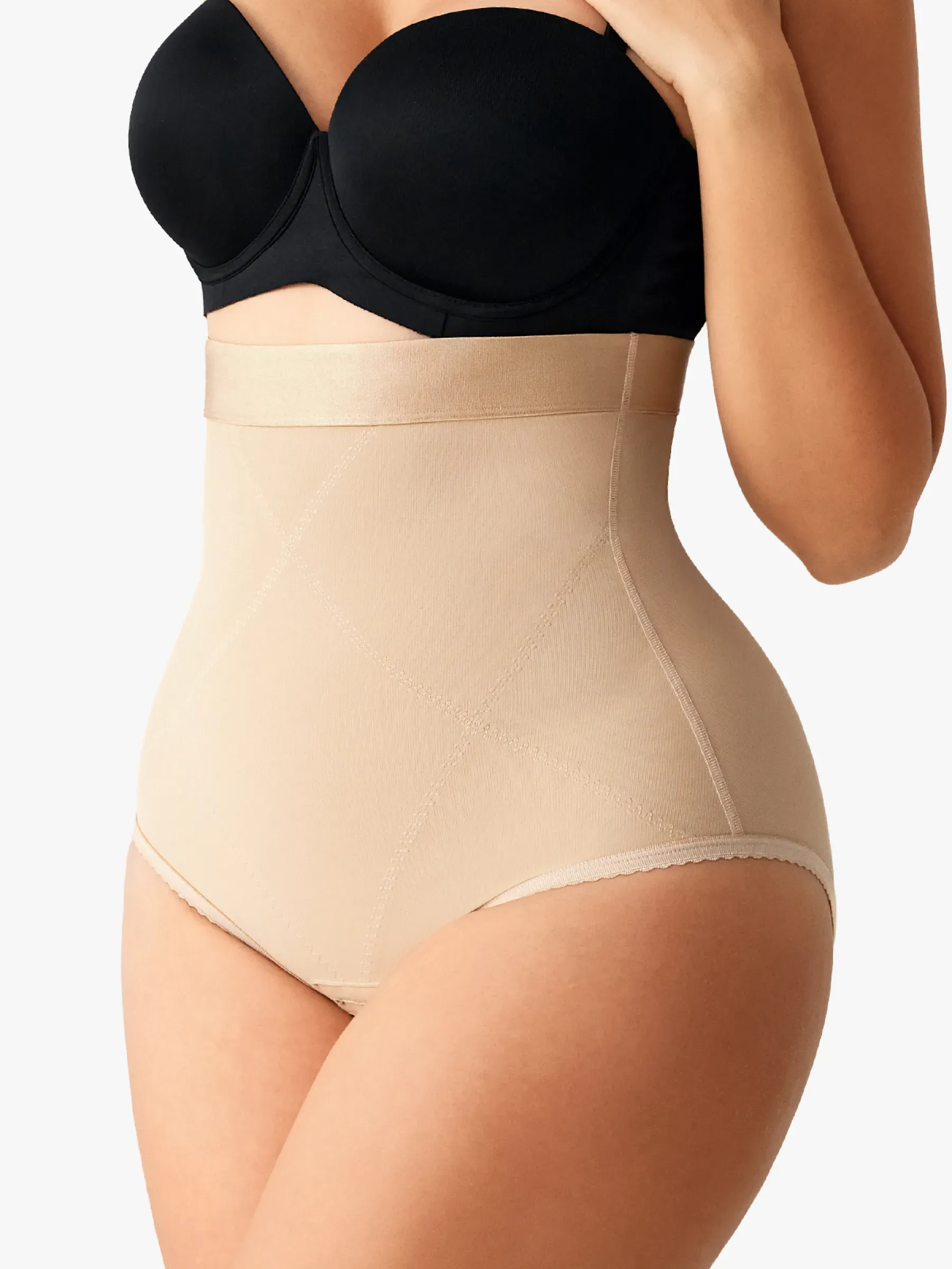 Women High Waist Postpartum Firm Control Panty with Open Crotch