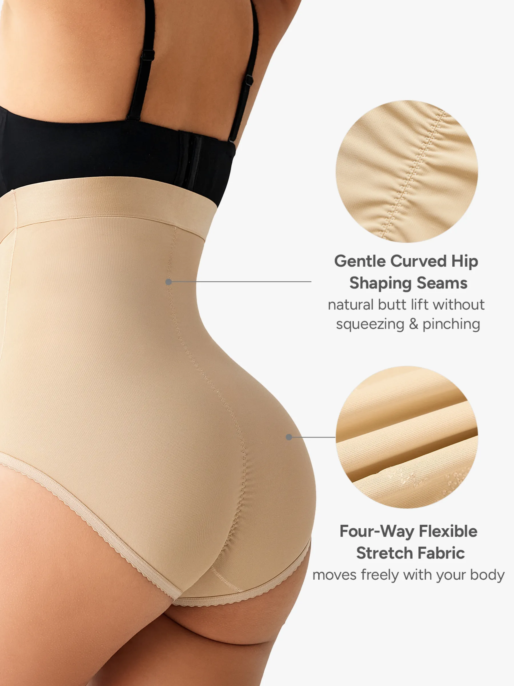 Women High Waist Postpartum Firm Control Panty with Open Crotch