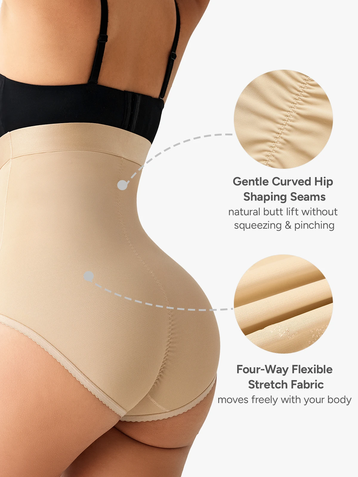 Women High Waist Postpartum Firm Control Panty with Open Crotch