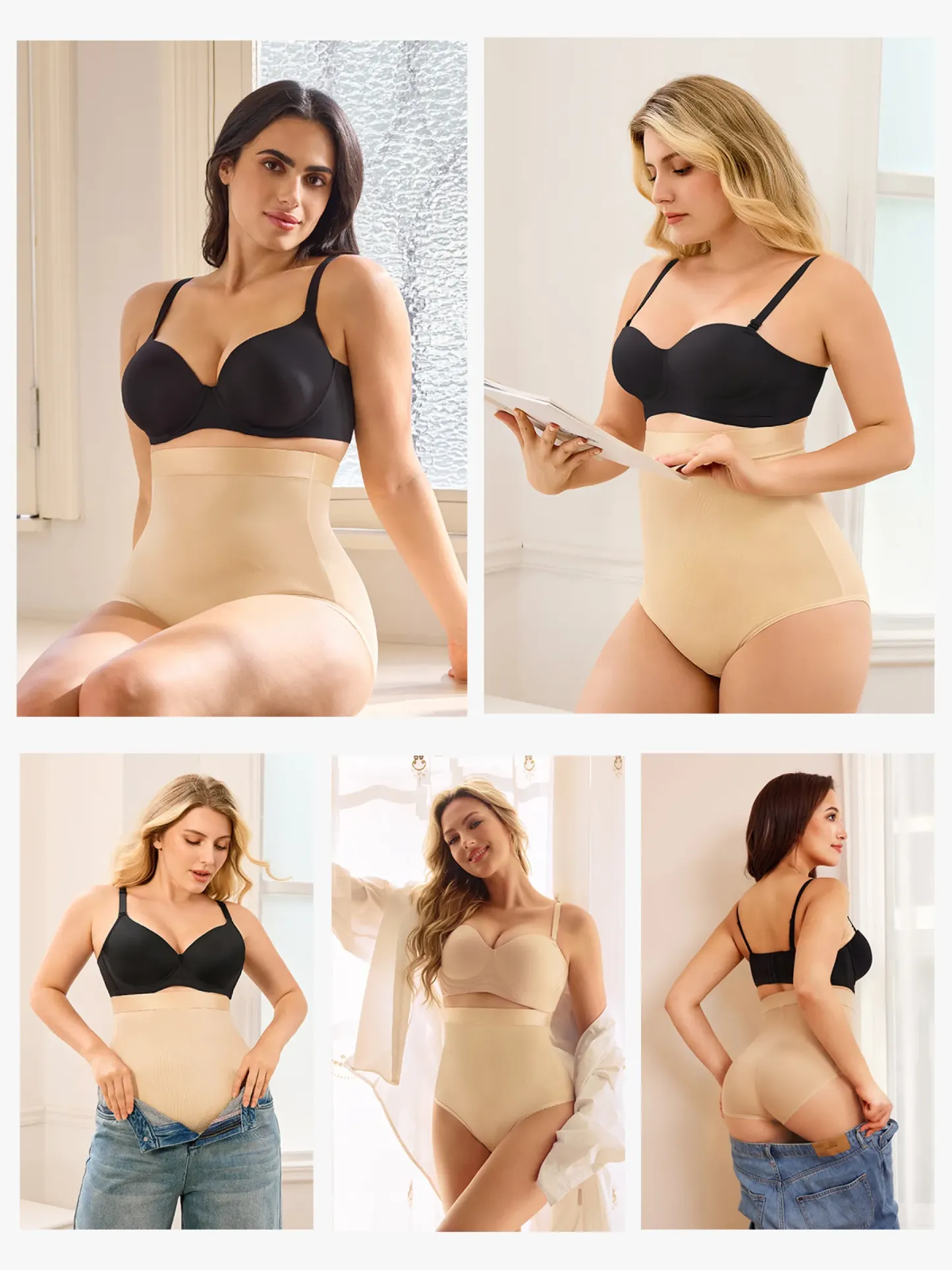 Women High Waist Postpartum Firm Control Panty with Open Crotch