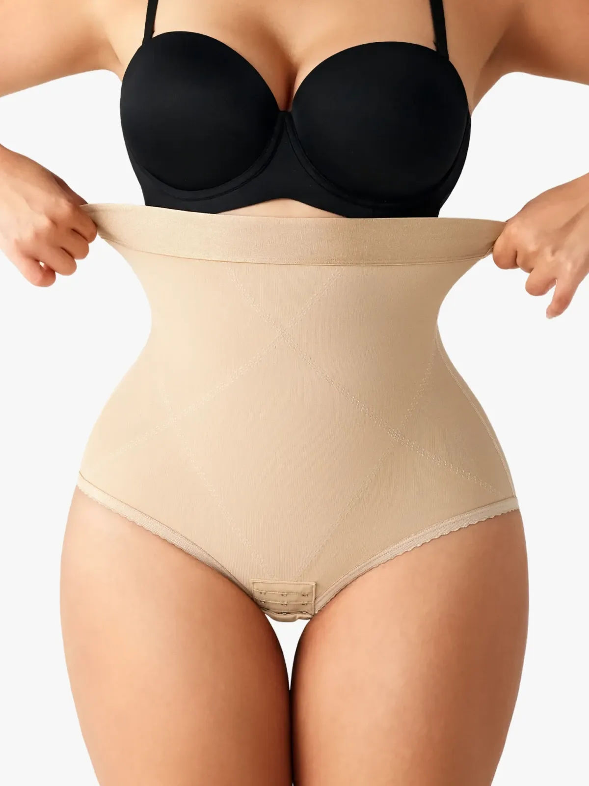 Women High Waist Postpartum Firm Control Panty with Open Crotch