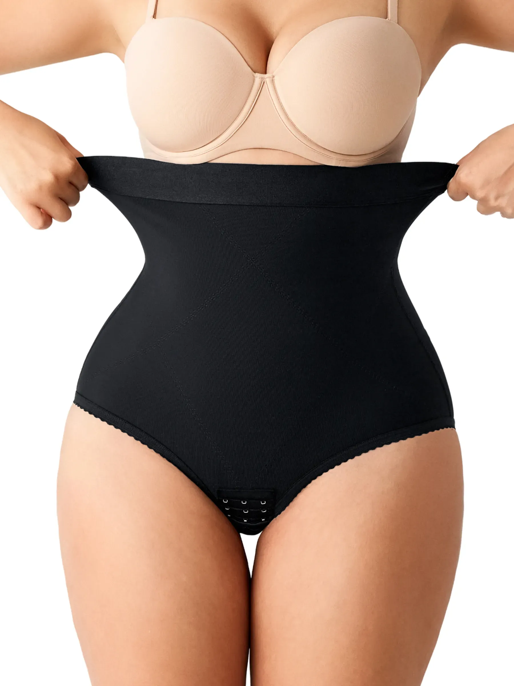 Women High Waist Postpartum Firm Control Panty with Open Crotch