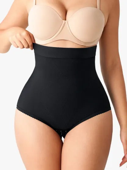 Women High Waist Postpartum Firm Control Panty with Open Crotch