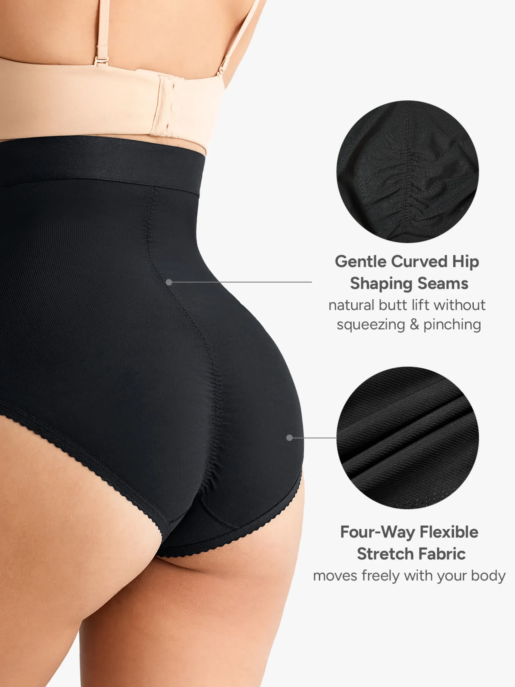 Women High Waist Postpartum Firm Control Panty with Open Crotch