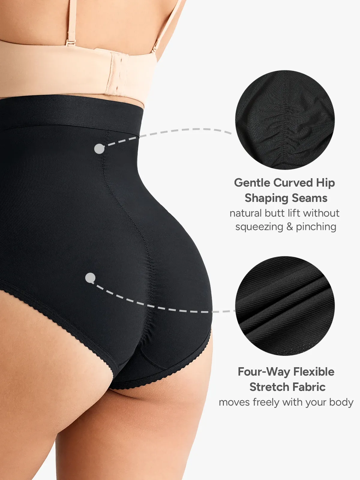 Women High Waist Postpartum Firm Control Panty with Open Crotch