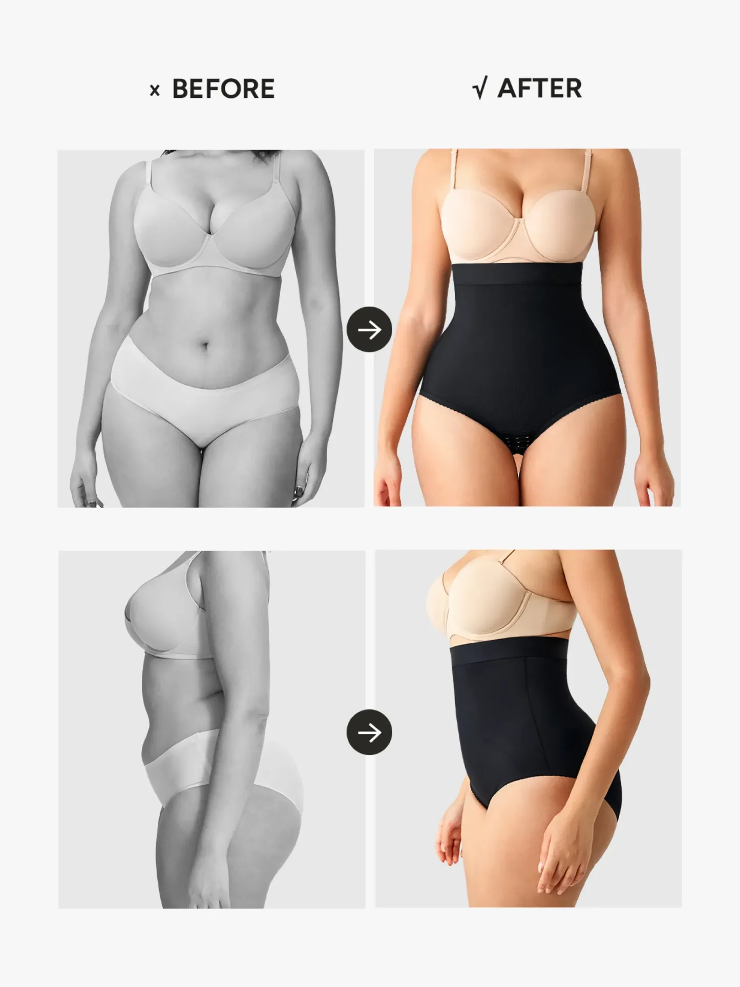 Women High Waist Postpartum Firm Control Panty with Open Crotch