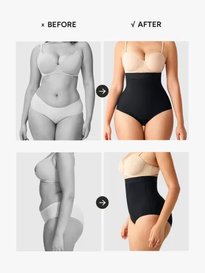 Women High Waist Postpartum Firm Control Panty with Open Crotch
