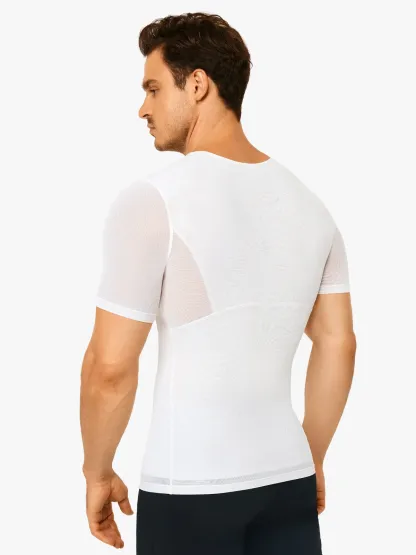 Cooling Mesh Compression Shapewear Shirt Breathable Slim Top