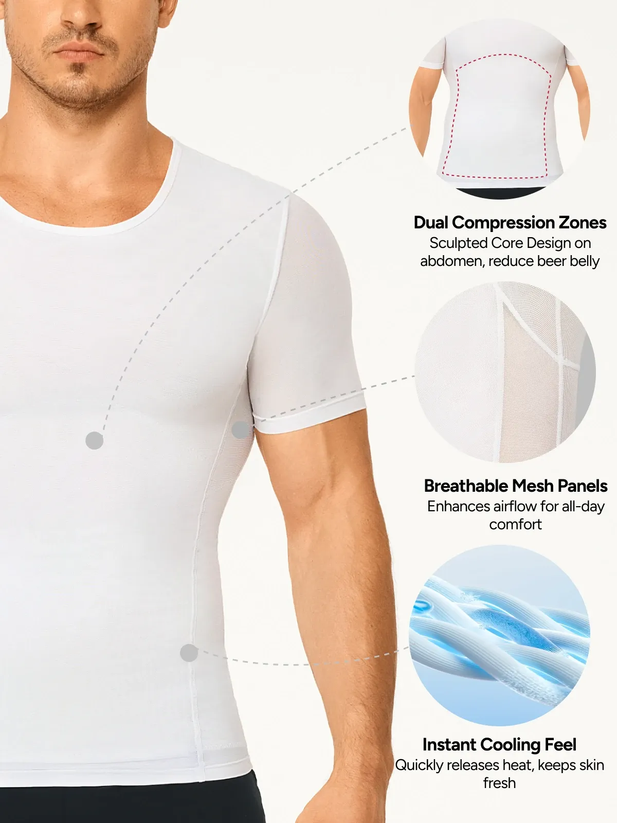 Cooling Mesh Compression Shapewear Shirt Breathable Slim Top
