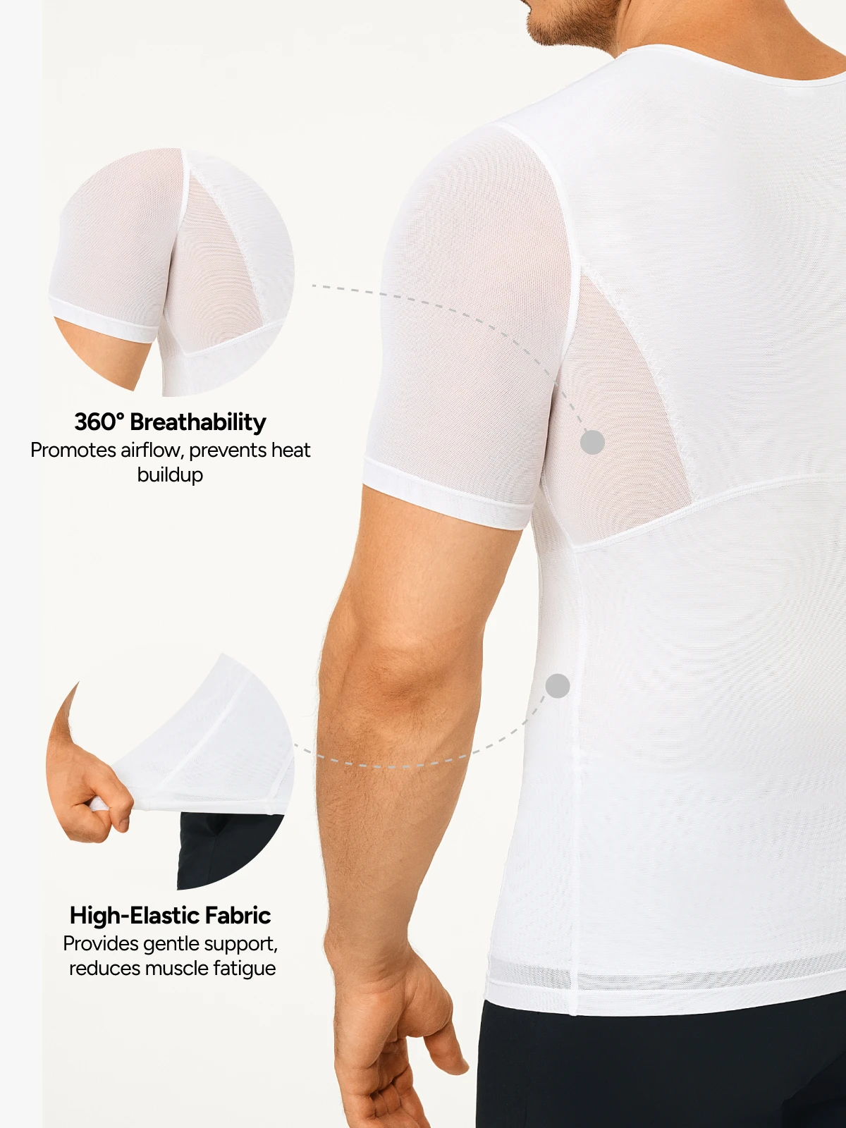 Cooling Mesh Compression Shapewear Shirt Breathable Slim Top