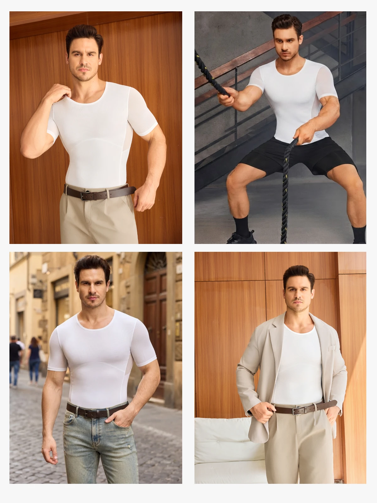 Cooling Mesh Compression Shapewear Shirt Breathable Slim Top