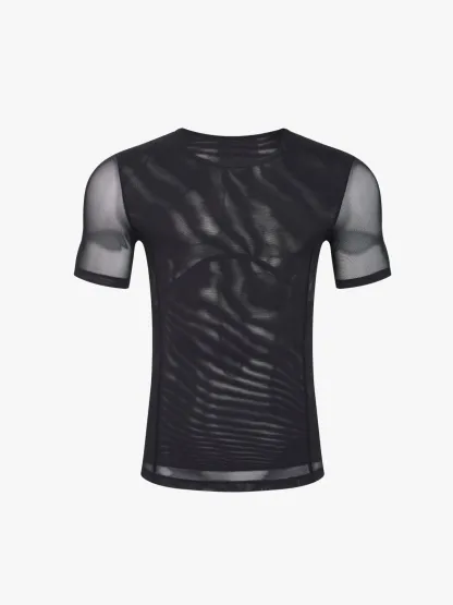 Cooling Mesh Compression Shapewear Shirt Breathable Slim Top