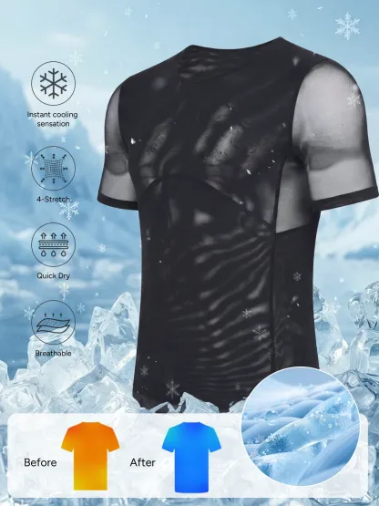 Cooling Mesh Compression Shapewear Shirt Breathable Slim Top
