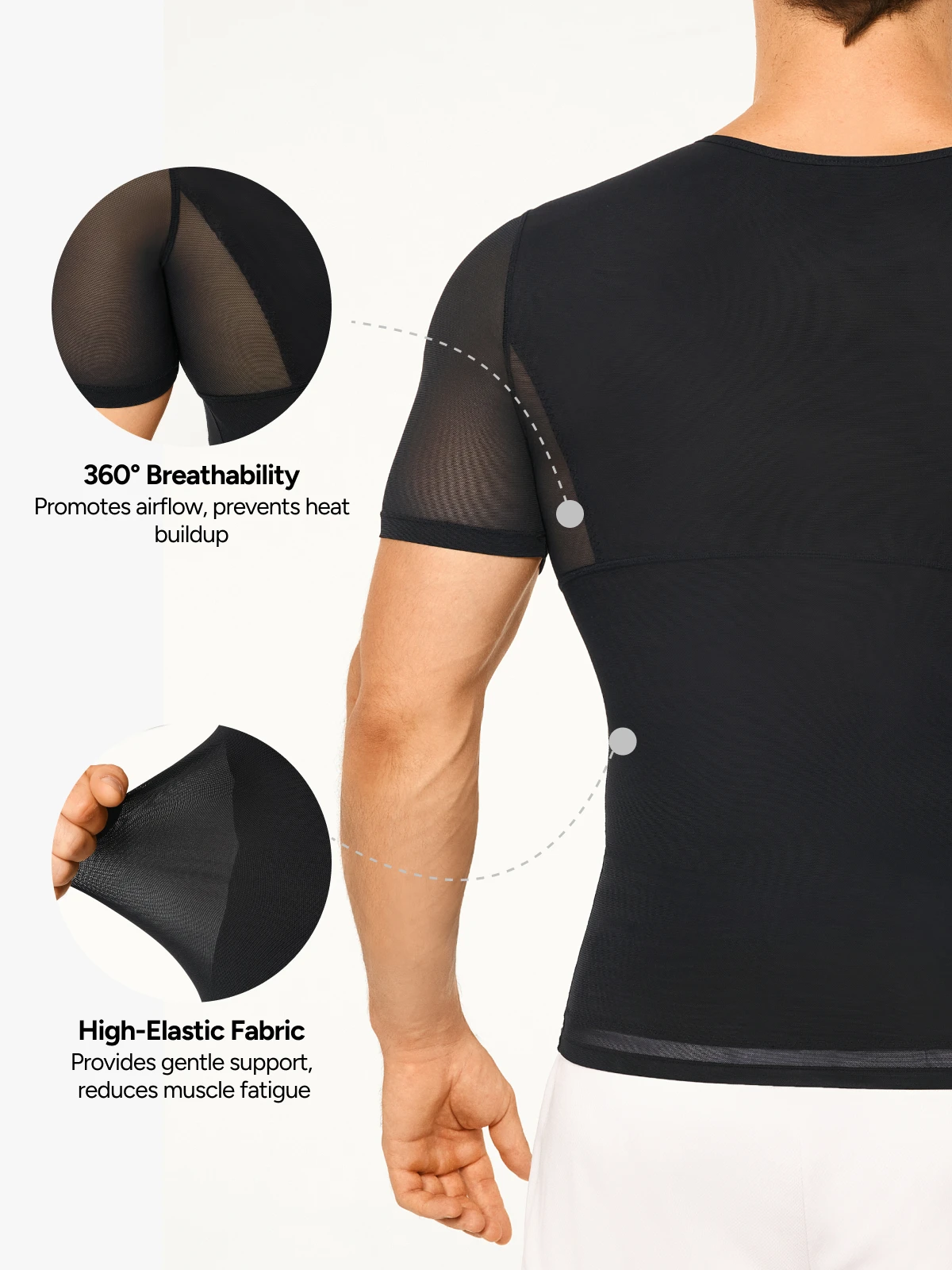 Cooling Mesh Compression Shapewear Shirt Breathable Slim Top
