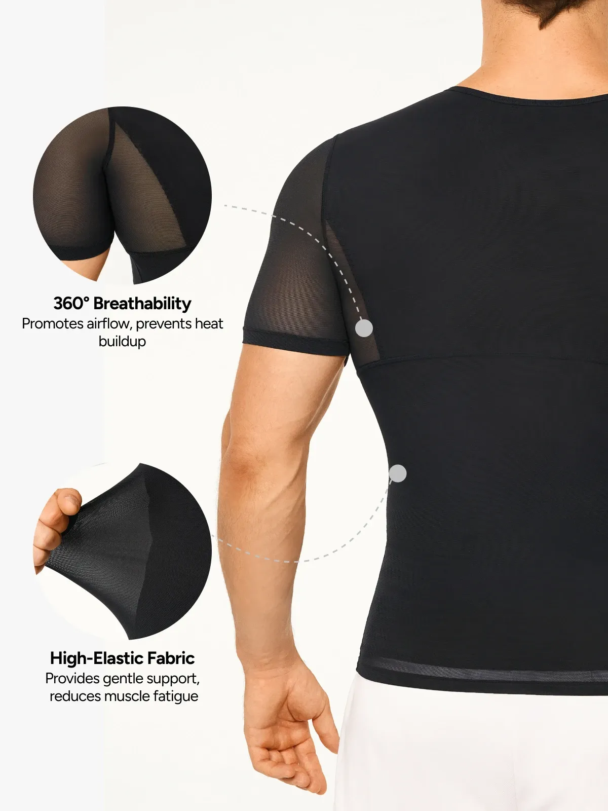 Cooling Mesh Compression Shapewear Shirt Breathable Slim Top