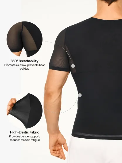 Cooling Mesh Compression Shapewear Shirt Breathable Slim Top