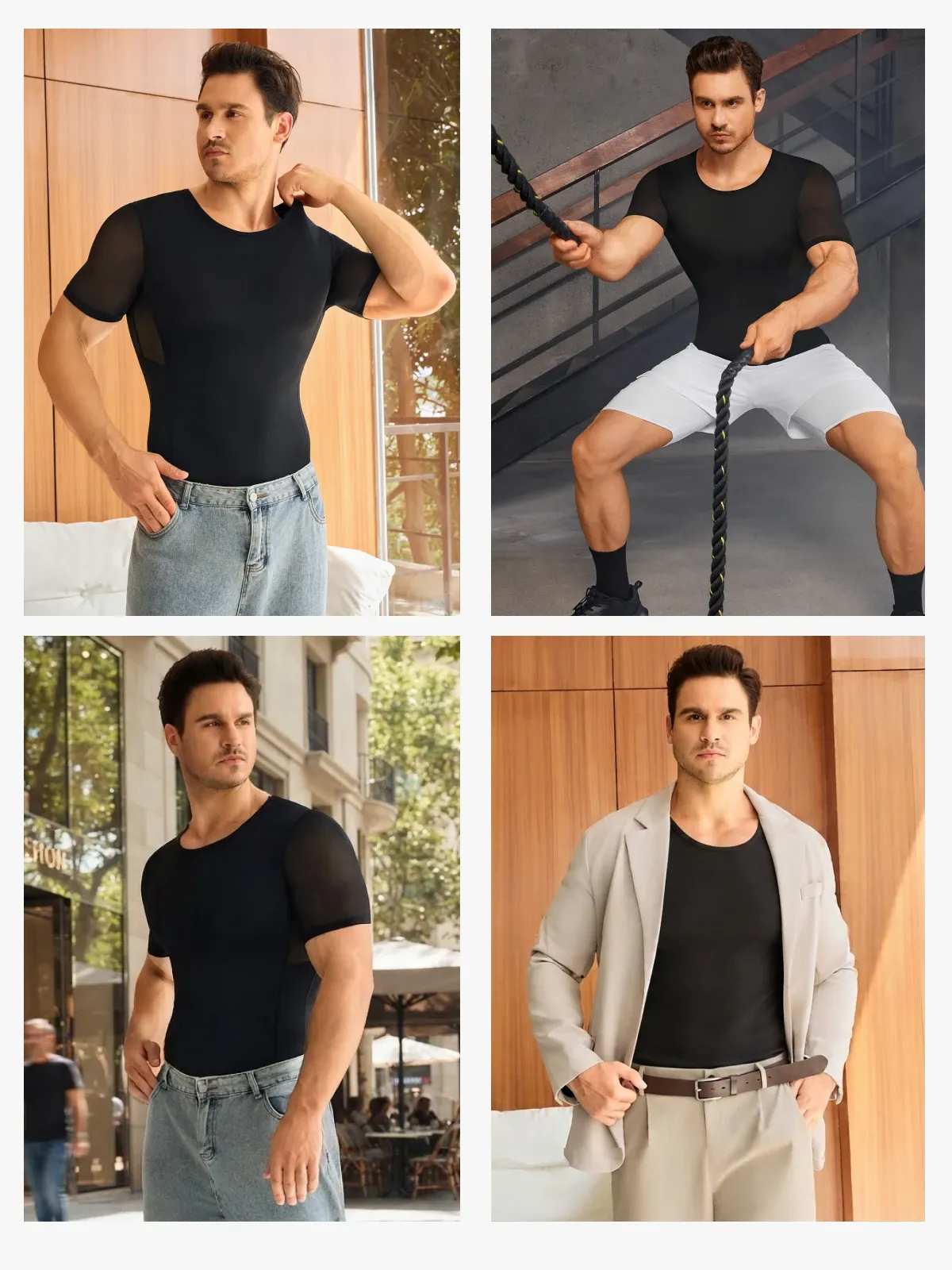 Cooling Mesh Compression Shapewear Shirt Breathable Slim Top
