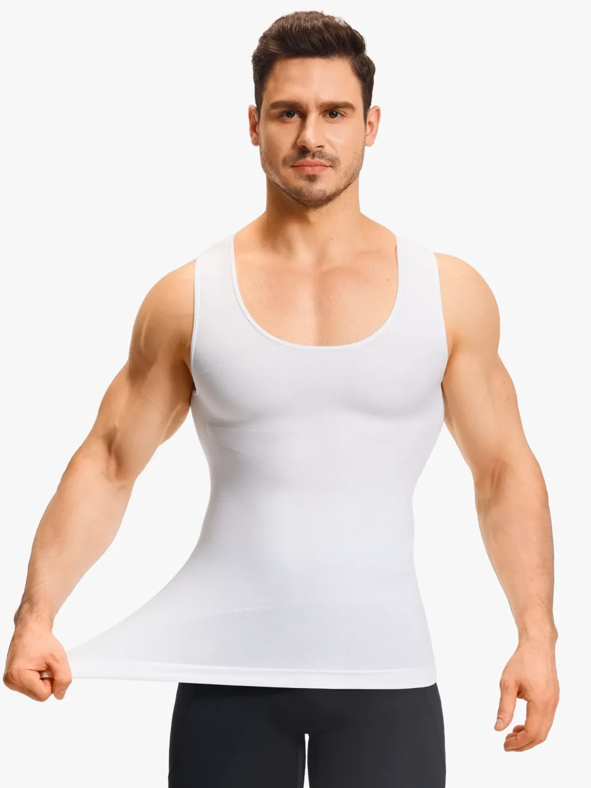 Seamless Compression Tank Top Tummy Control Workout Undershirt For Men