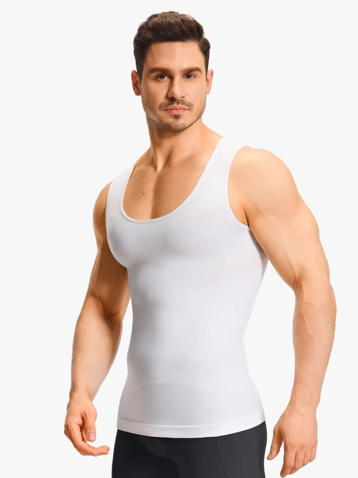 Seamless Compression Tank Top Tummy Control Workout Undershirt For Men