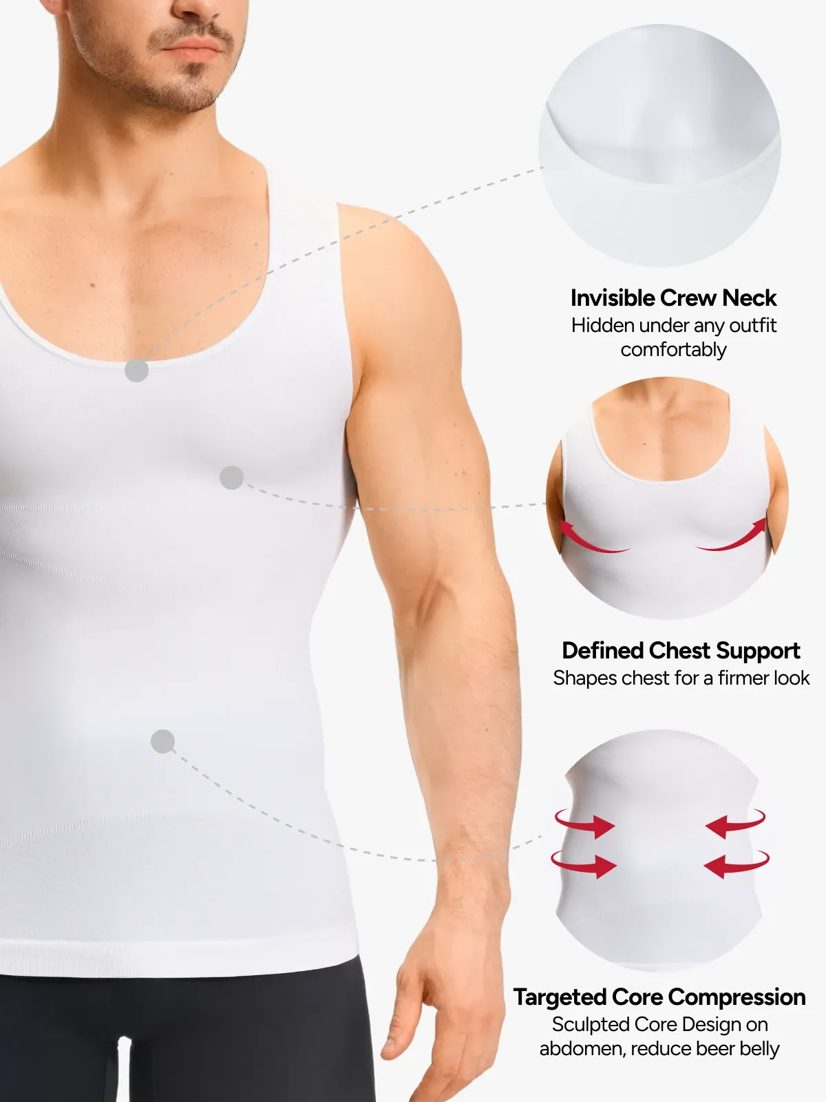 Seamless Compression Tank Top Tummy Control Workout Undershirt For Men