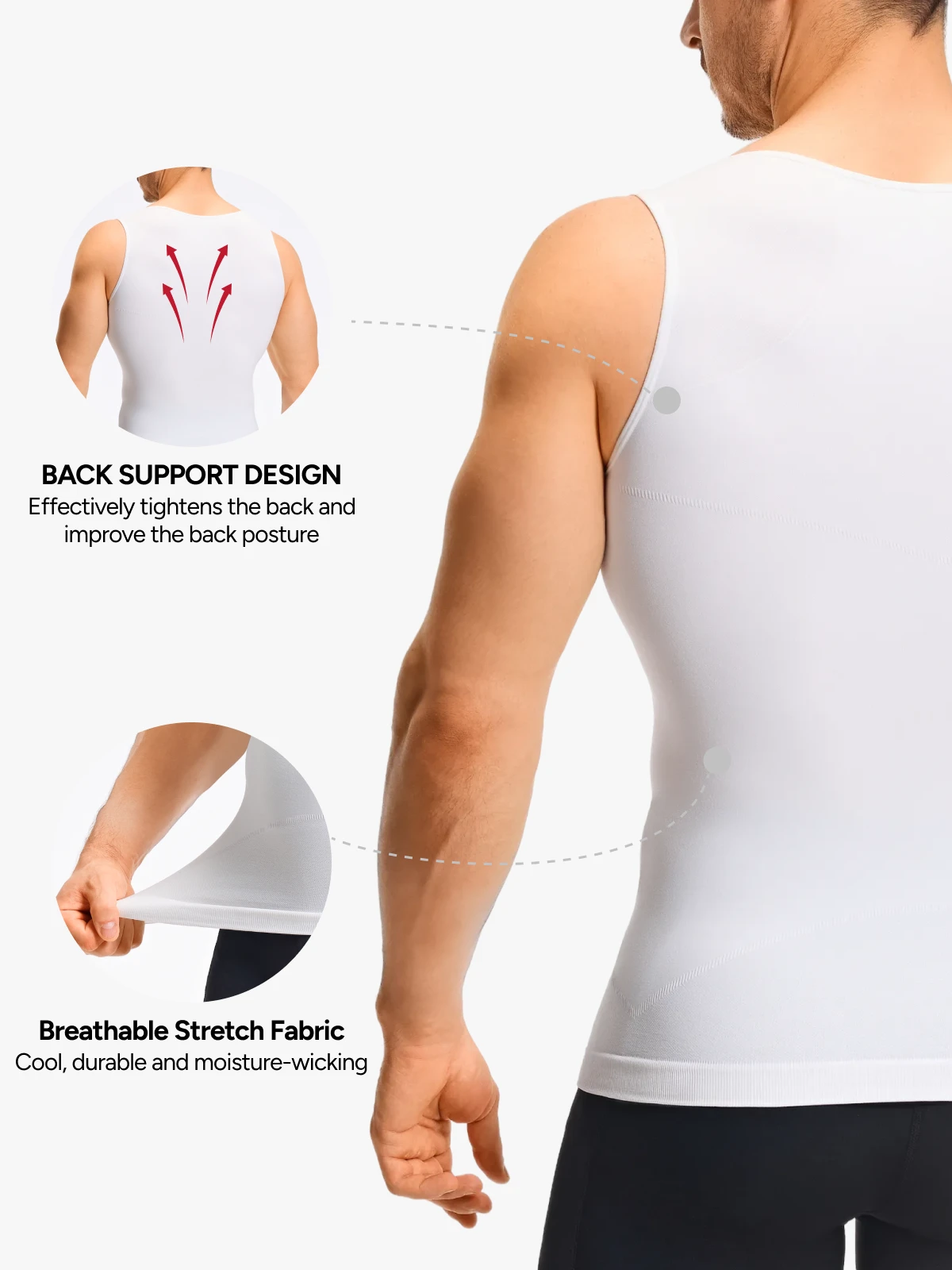 Seamless Compression Tank Top Tummy Control Workout Undershirt For Men