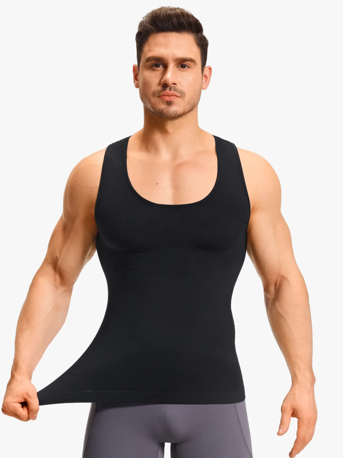 Seamless Compression Tank Top Tummy Control Workout Undershirt For Men