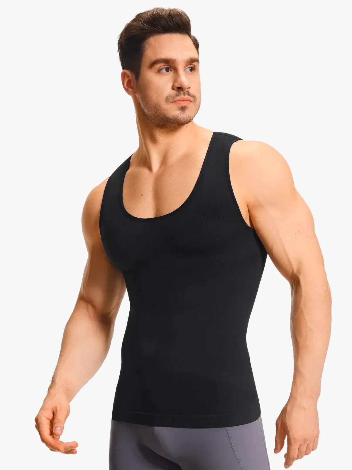 Seamless Compression Tank Top Tummy Control Workout Undershirt For Men