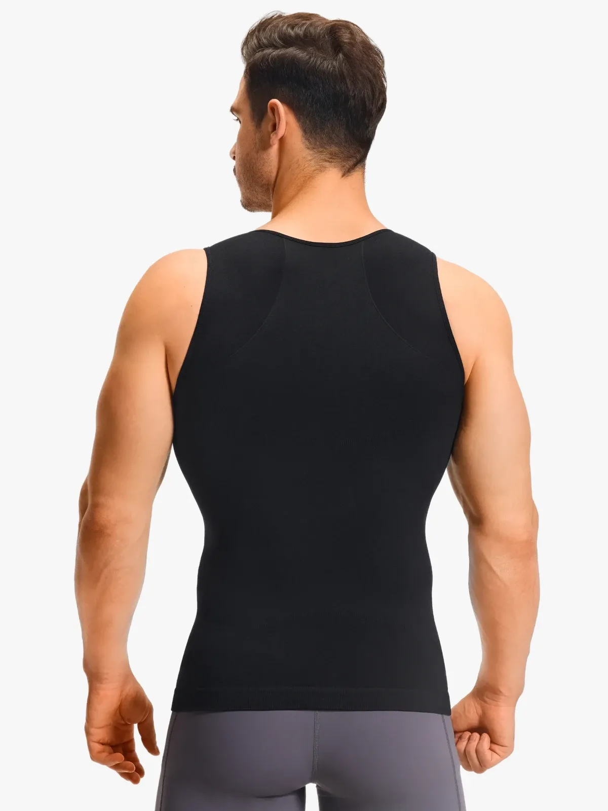 Seamless Compression Tank Top Tummy Control Workout Undershirt For Men