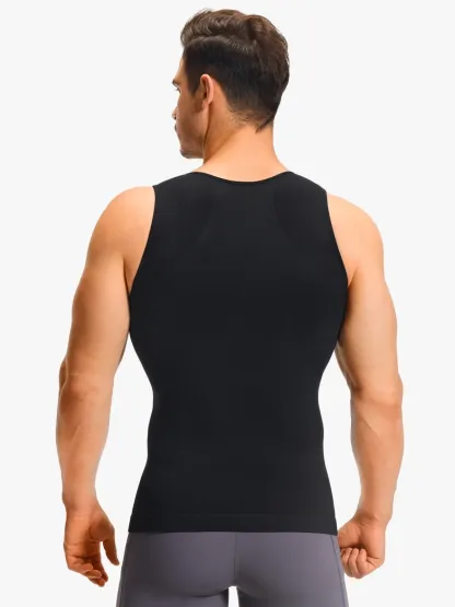 Seamless Compression Tank Top Tummy Control Workout Undershirt For Men