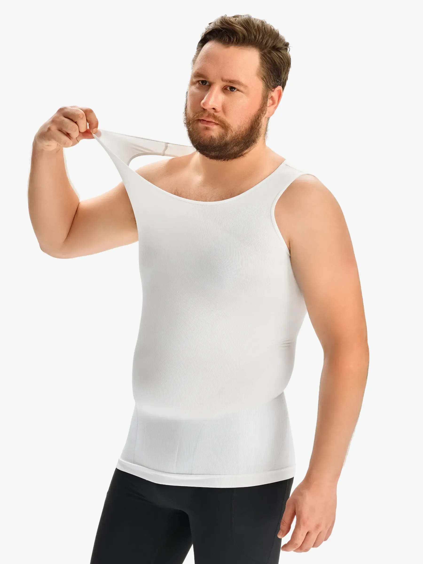 Plus Size Seamless Compression Shirt Slimming Tank Top For Men