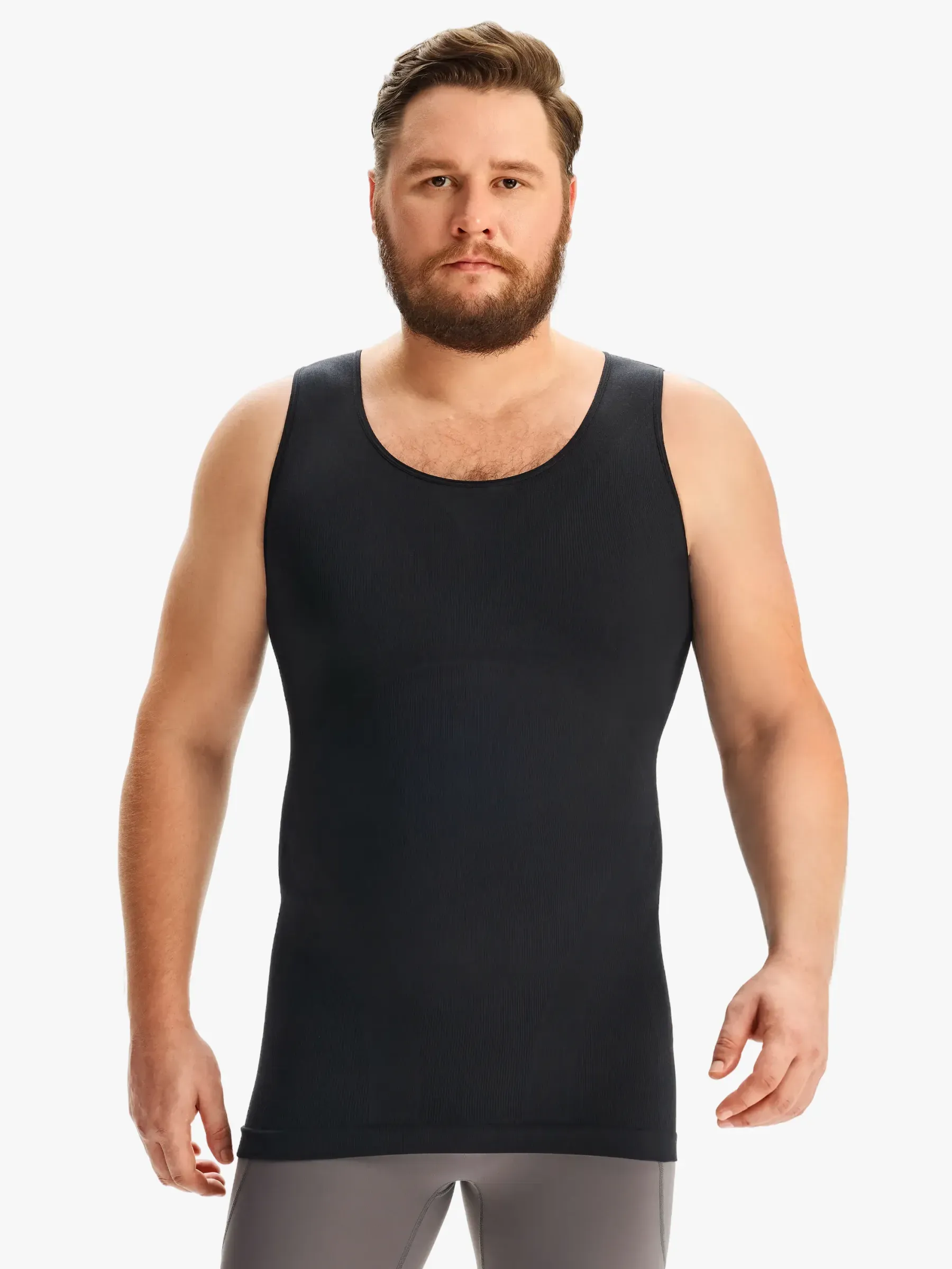 Plus Size Seamless Compression Shirt Slimming Tank Top For Men