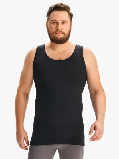 Plus Size Seamless Compression Shirt Slimming Tank Top For Men