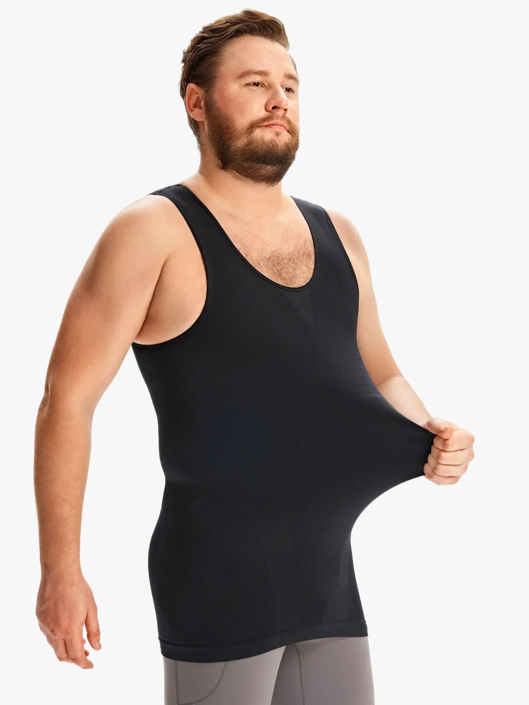 Plus Size Seamless Compression Shirt Slimming Tank Top For Men