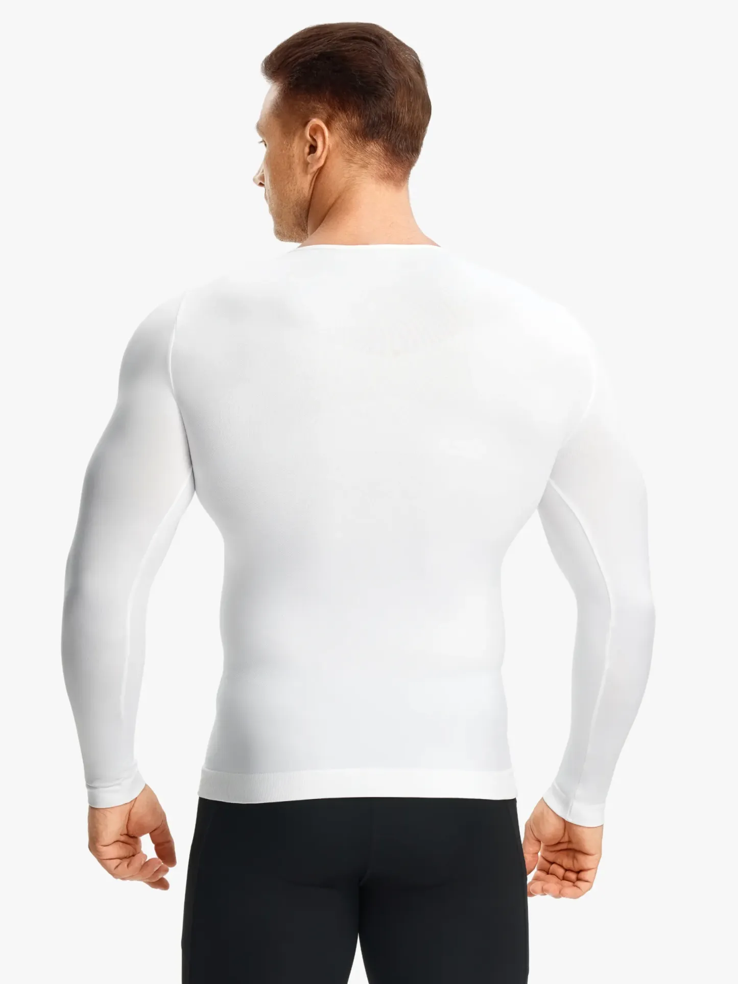 Seamless Compression Shirt Long Sleeve Slimming Undershirt For Men