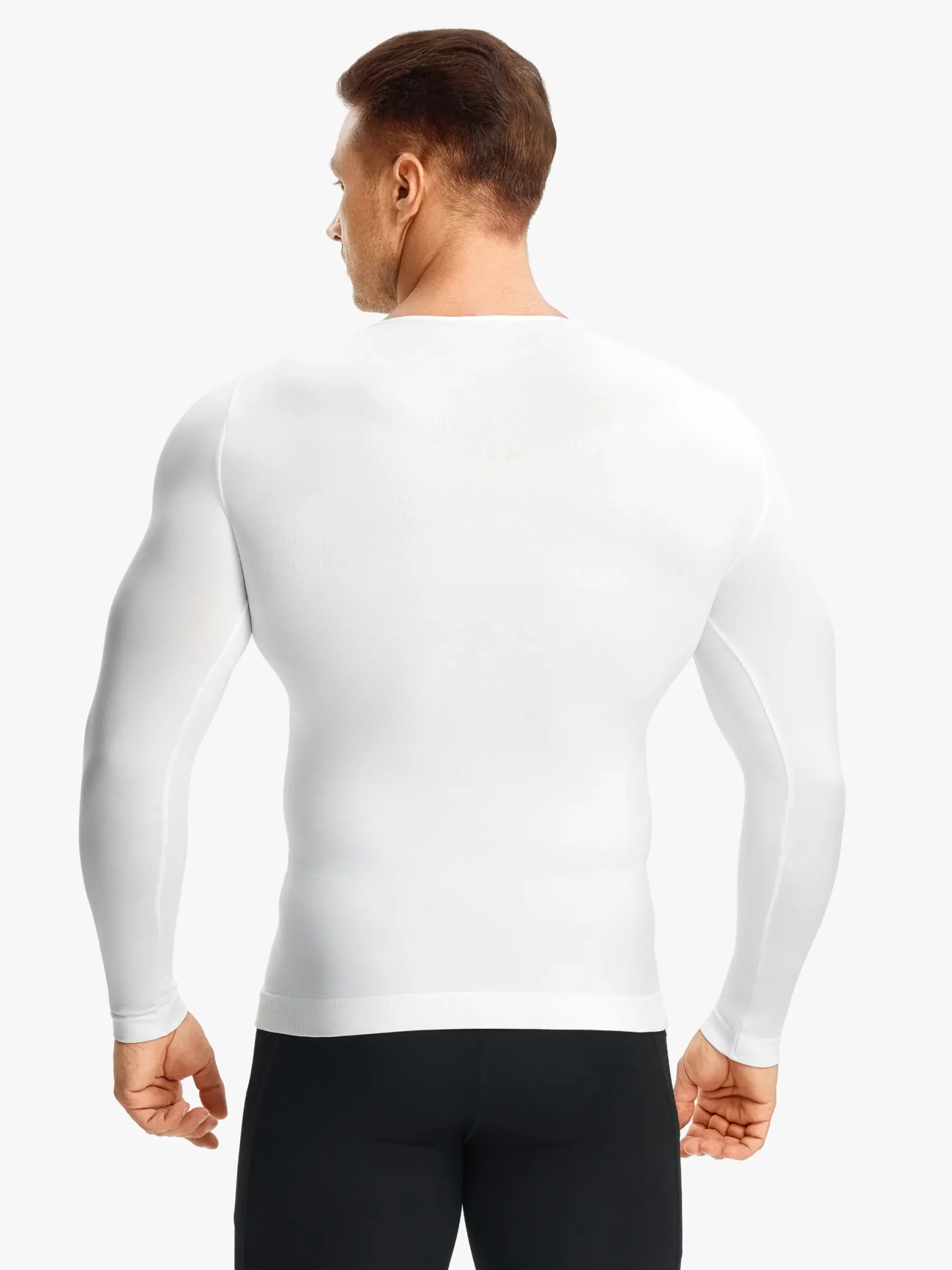 Seamless Compression Shirt Long Sleeve Slimming Undershirt For Men
