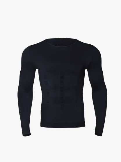 Seamless Compression Shirt Long Sleeve Slimming Undershirt For Men