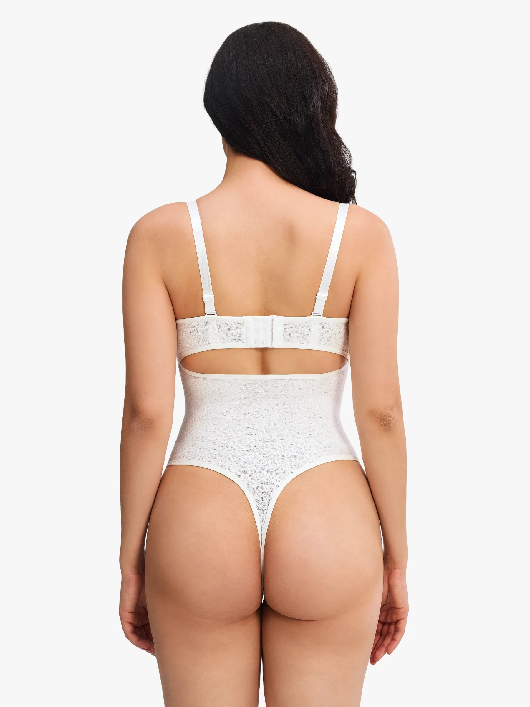 Women Sexy Lace Underwire Strapless Thong Bodysuit