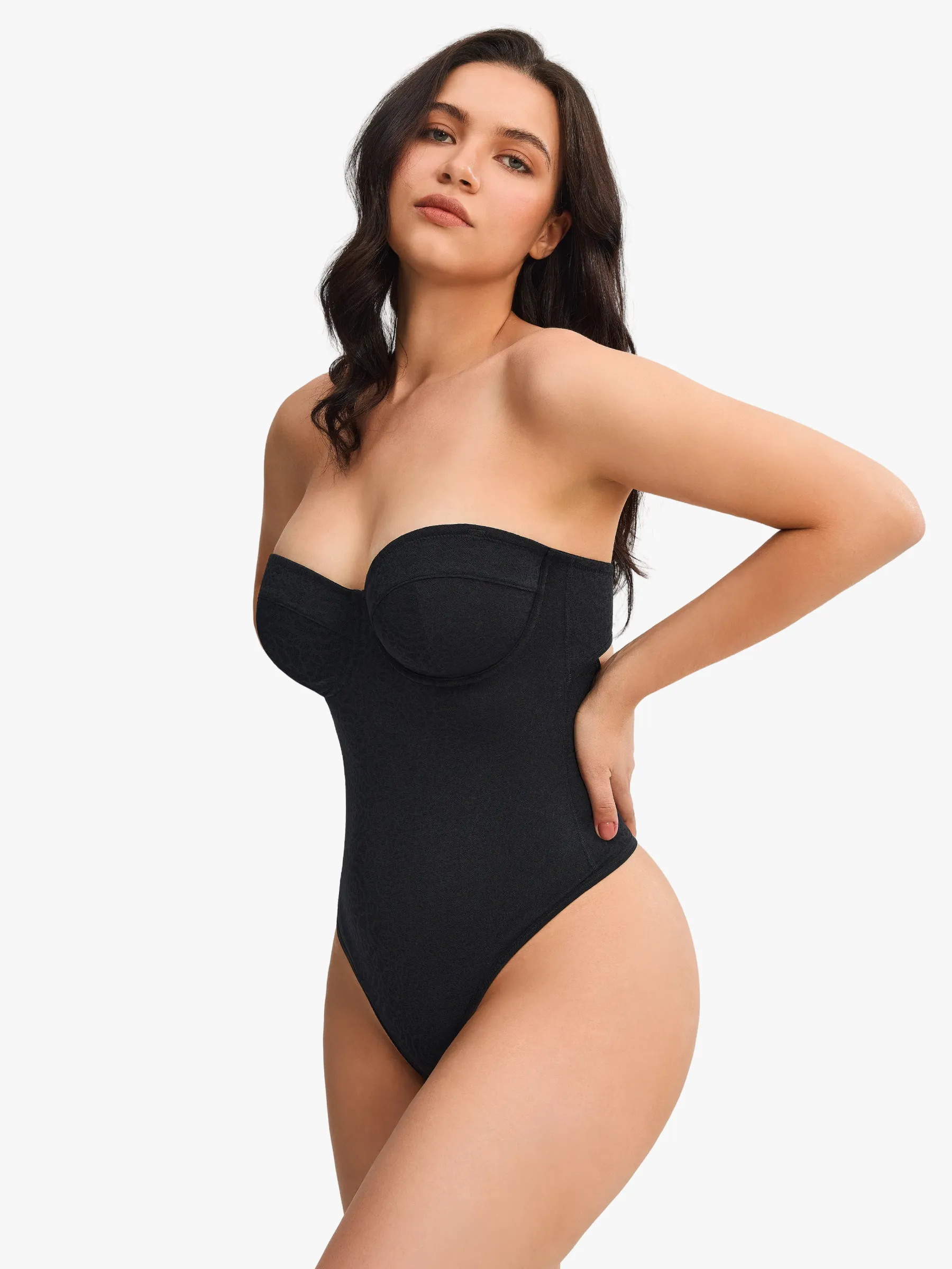 Women Sexy Lace Underwire Strapless Thong Bodysuit