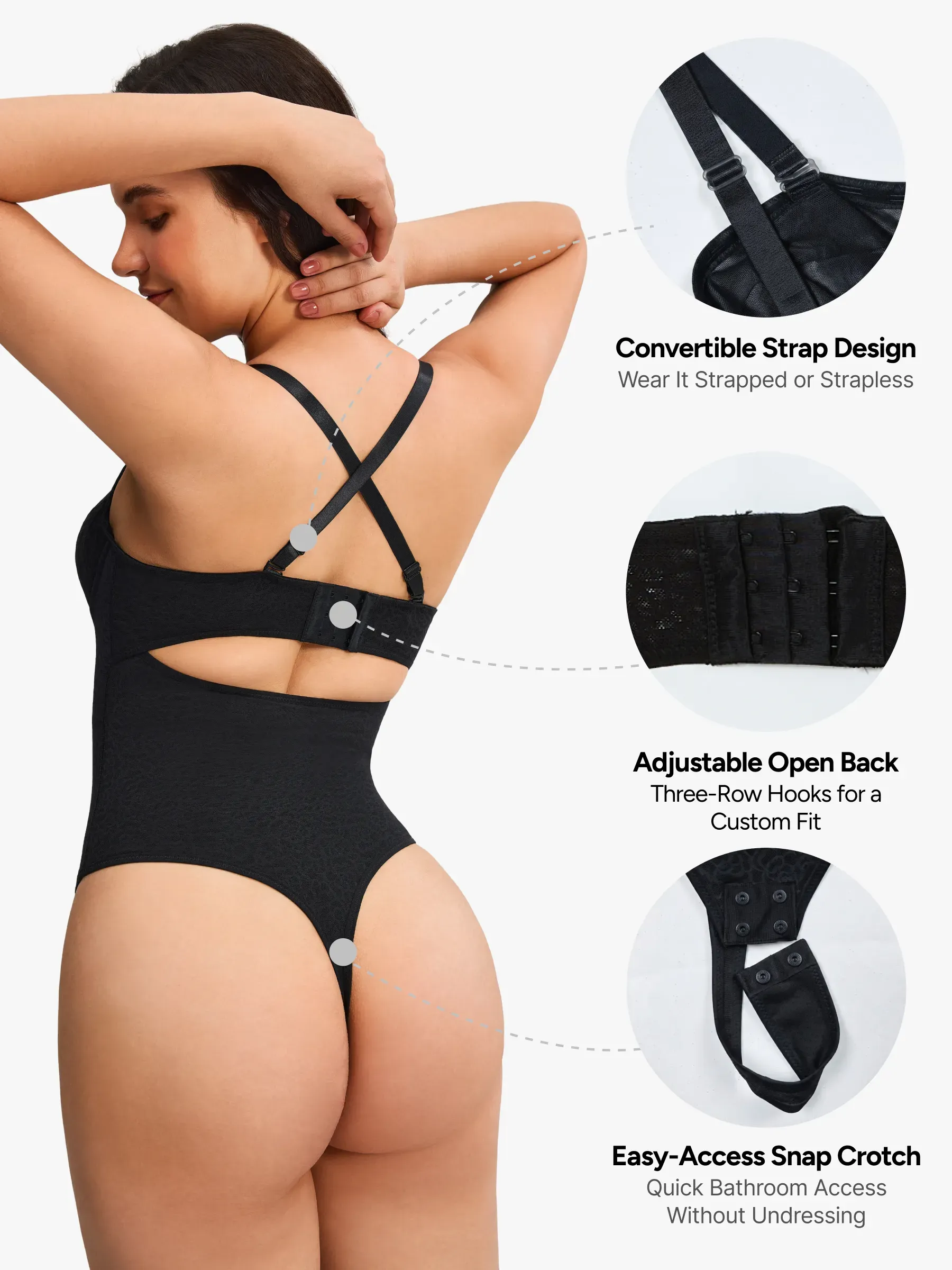 Women Sexy Lace Underwire Strapless Thong Bodysuit