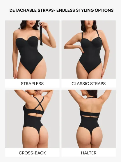 Women Sexy Lace Underwire Strapless Thong Bodysuit