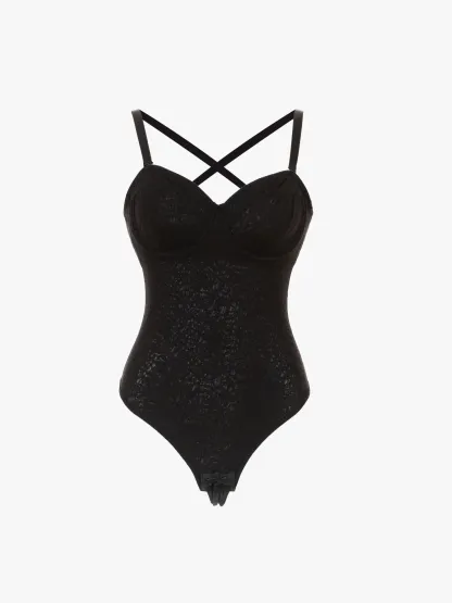 Women Sexy Lace Underwire Strapless Thong Bodysuit