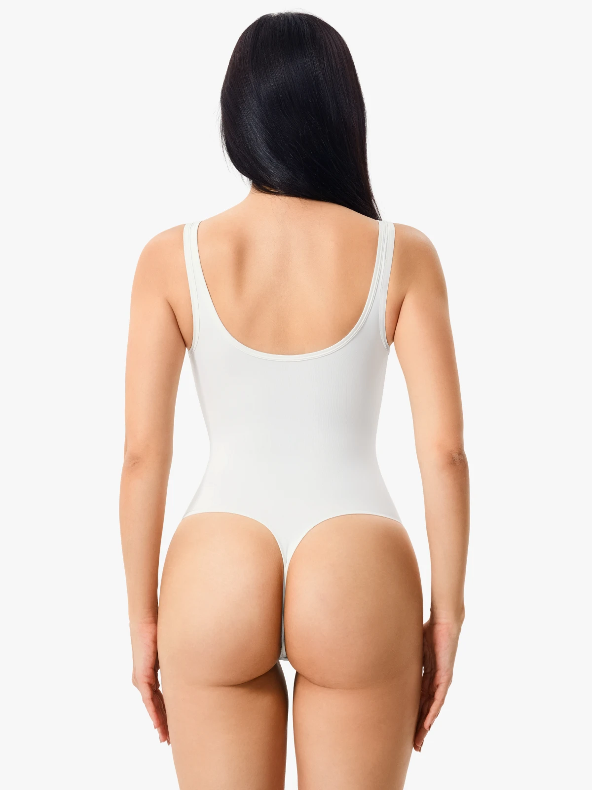 Women Square Neck Tummy Control Tank Thong Bodysuit