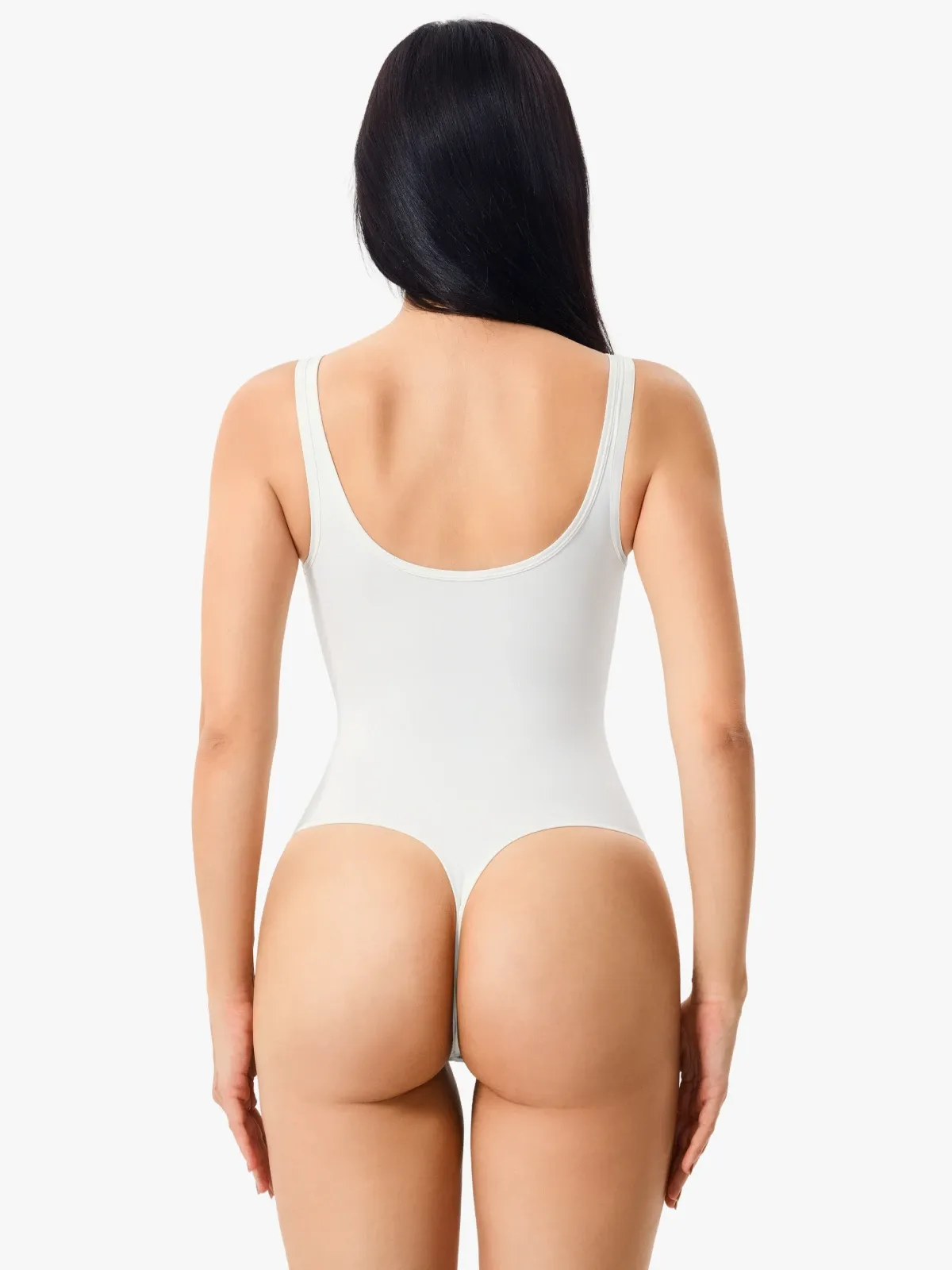 Women Square Neck Tummy Control Tank Thong Bodysuit
