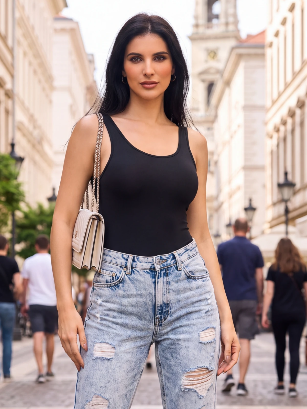 Women Square Neck Tummy Control Tank Thong Bodysuit