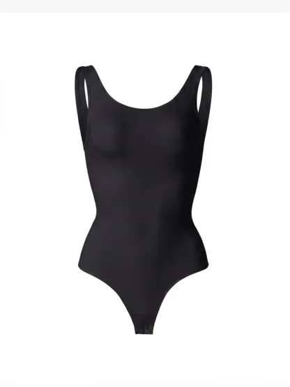 Women Square Neck Tummy Control Tank Thong Bodysuit