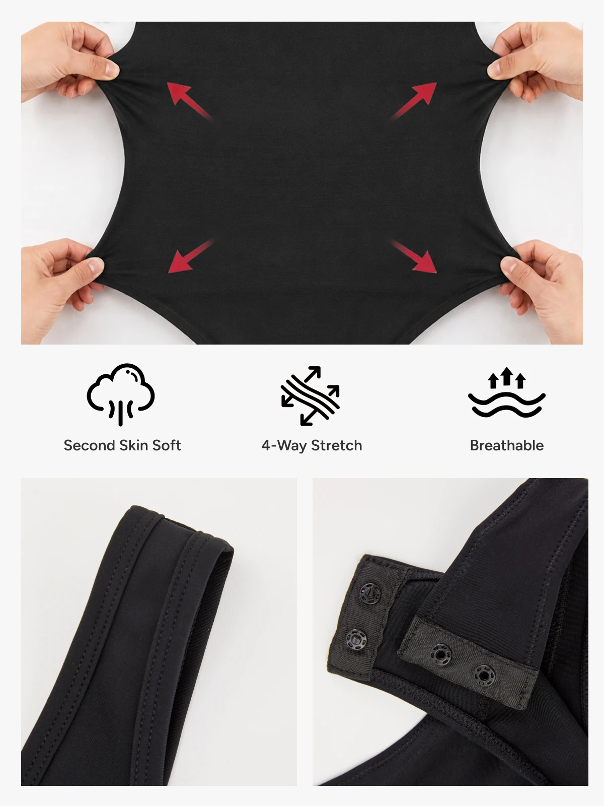 Women Square Neck Tummy Control Tank Thong Bodysuit