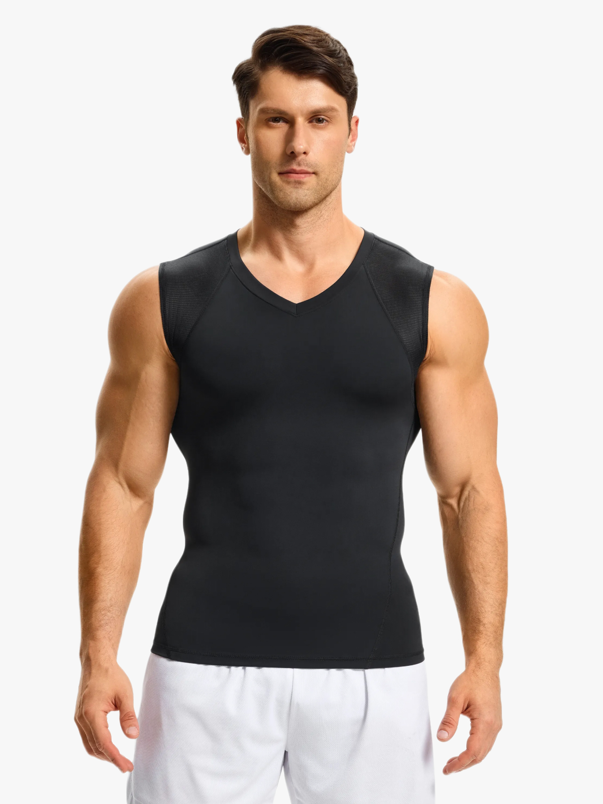 Men's Mesh Compression Tank Top Shirt Breathable Stretch Body Shaper Vest